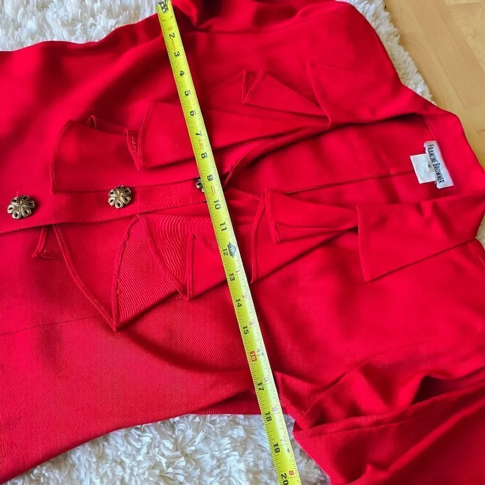 FRANCINE BROWER Women's Brazer Skirt Set Red‎ size 6 Vintage
